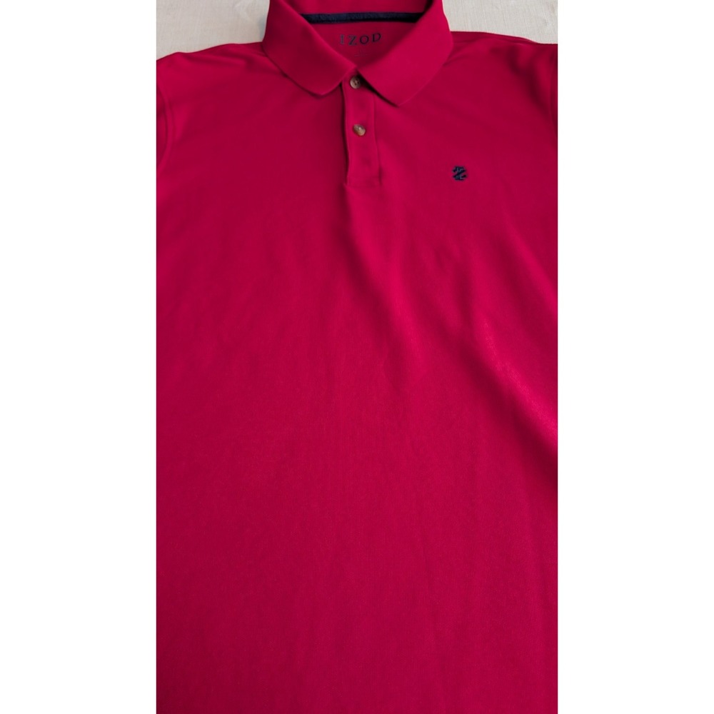 IZOD Men's Red Short Sleeve Polo Shirt with Logo Size L